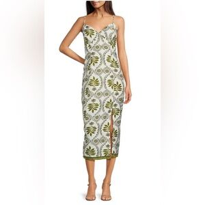 Adelyn Rae Green and White Maxi Dress